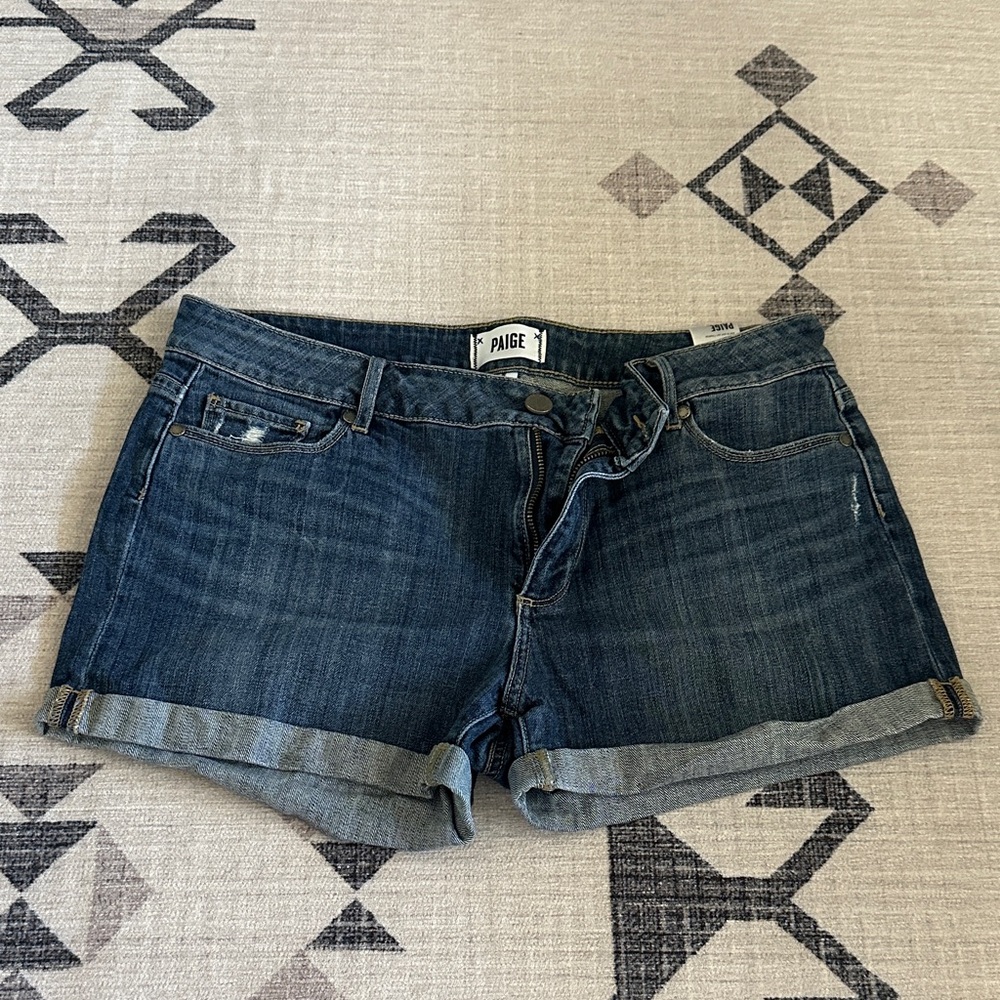 PAIGE Women's Jean Shorts - Dark Blue